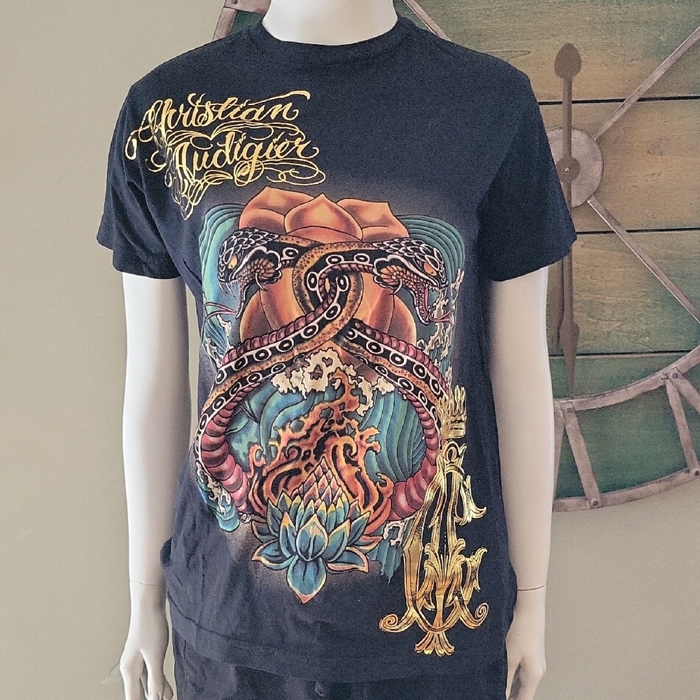 Christian Audigier Vintage Multicolor Graphic Tee